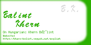 balint khern business card